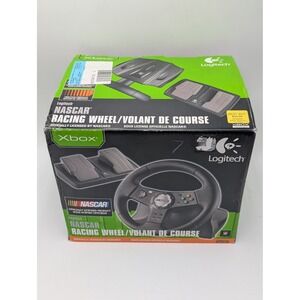 Logitech NASCAR Racing Wheel Xbox Original Black Wired Controller Pedals Boxed